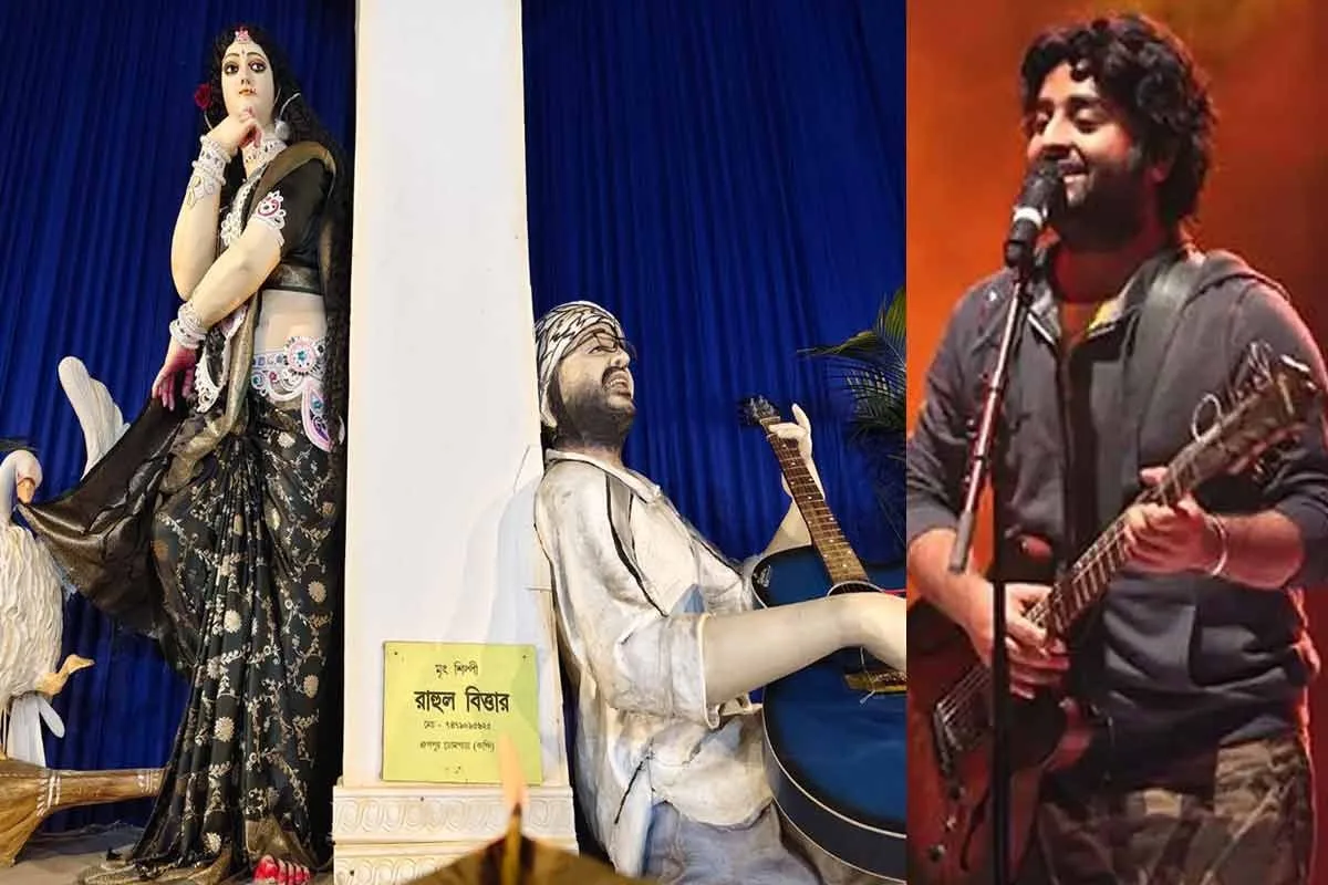 সরস্বতীর পাশে অরিজিৎ, কান্দির মণ্ডপে অভিনব প্রতিমা - West Bengal News 24 সরস্বতীর পাশে অরিজিৎ, কান্দির মণ্ডপে অভিনব প্রতিমা - West Bengal News 24