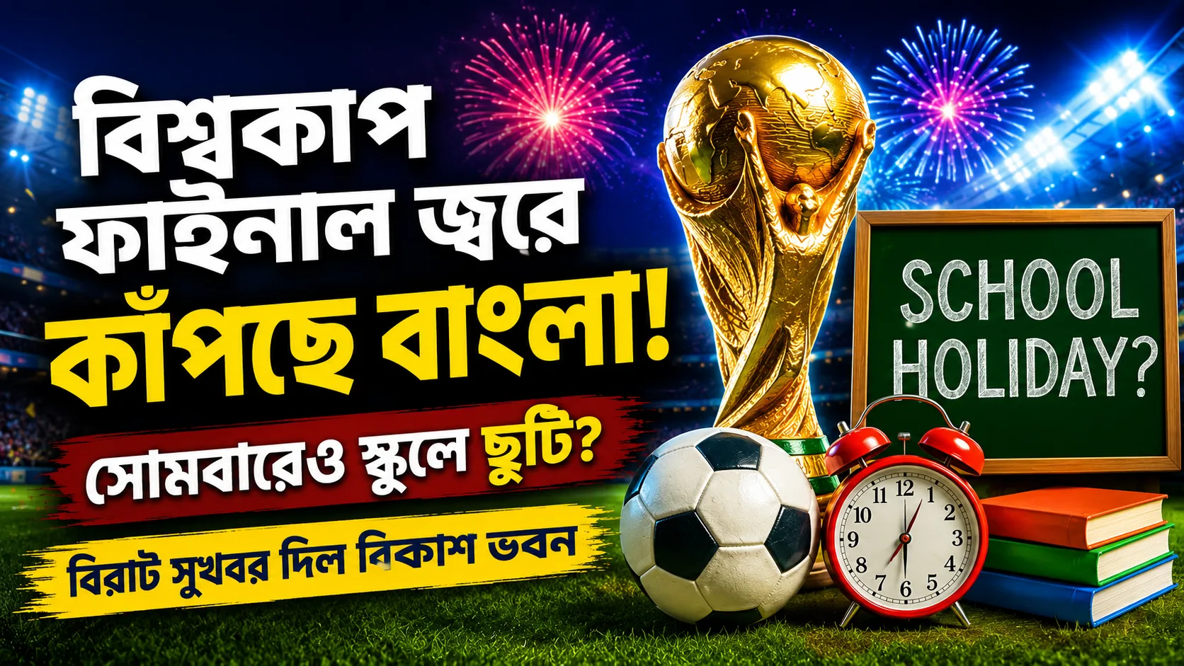 বিশ্বকাপ ফাইনাল জ্বরে কাঁপছে বাংলা! সোমবারেও স্কুলে ছুটি? বিরাট সুখবর দিল বিকাশ ভবন - West Bengal News 24 বিশ্বকাপ ফাইনাল জ্বরে কাঁপছে বাংলা! সোমবারেও স্কুলে ছুটি? বিরাট সুখবর দিল বিকাশ ভবন - West Bengal News 24