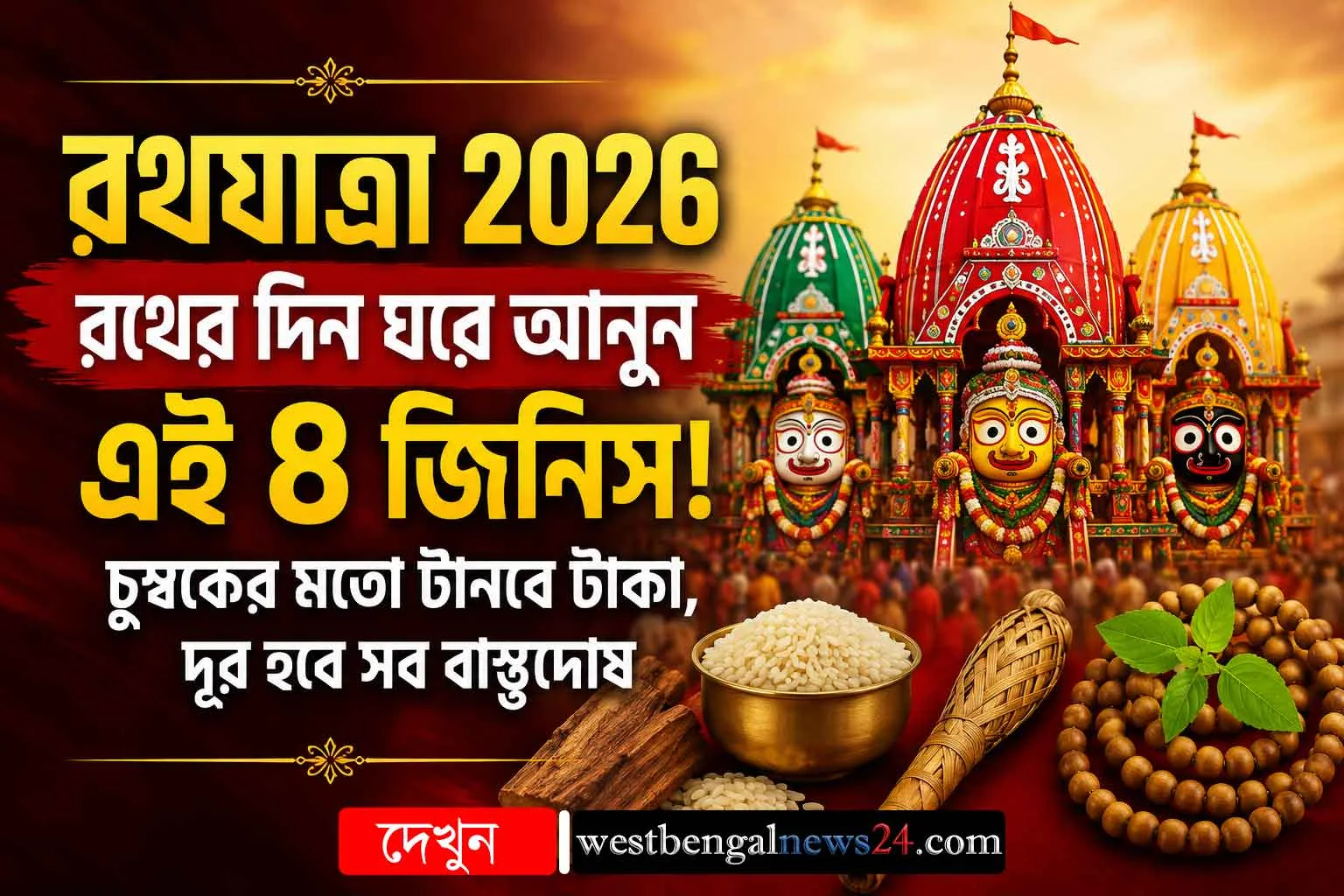 রথের দিন ঘরে আনুন এই ৪ জিনিস! চুম্বকের মতো টানবে টাকা, দূর হবে সব বাস্তুদোষ - West Bengal News 24